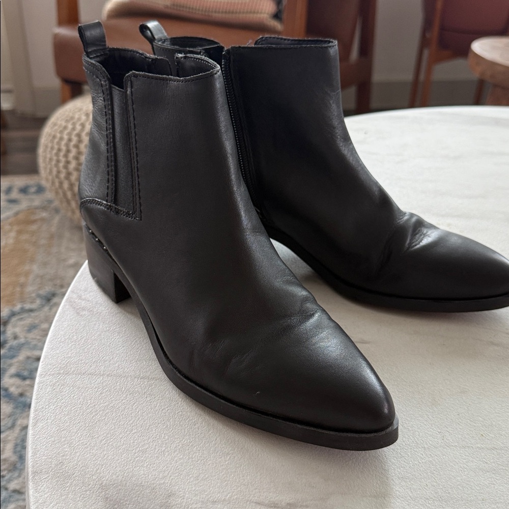 Franco Sarto Black Leather Ankle Boots